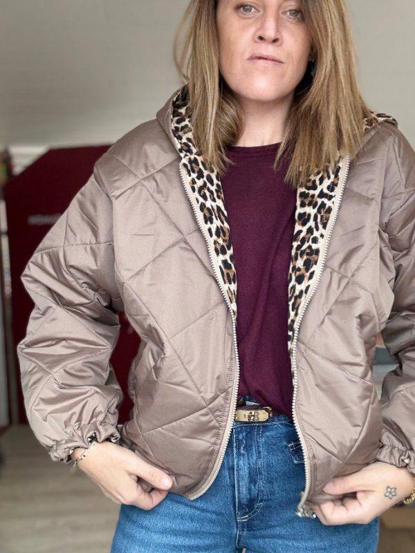 Veste réversible matelassé à capuche