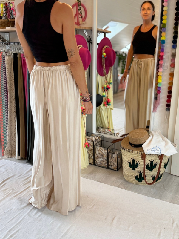 Pantalon fluide - viscose et soie