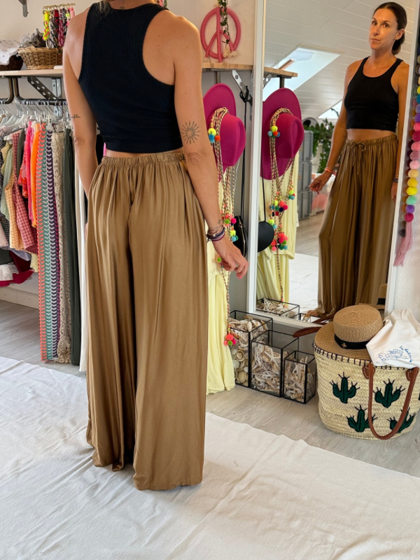 Pantalon fluide - viscose et soie