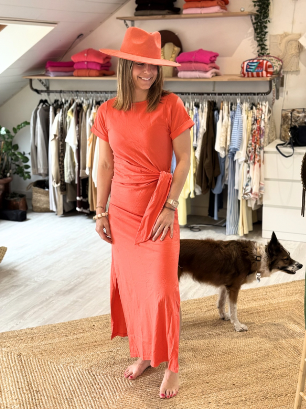 Robe longue &noeud de côté