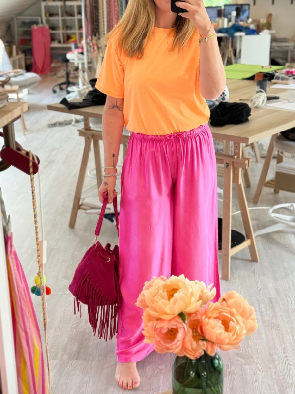 Pantalon fluide - viscose et soie