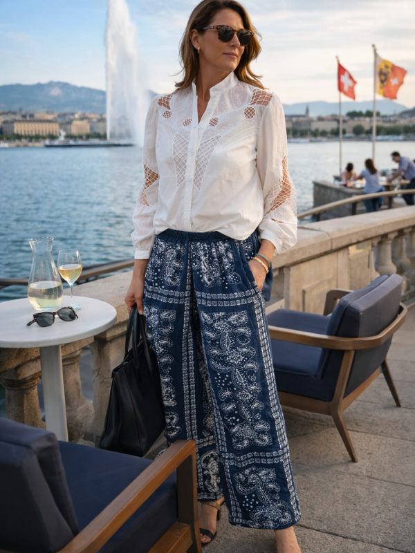 Chemise Blanche et broderie avec petit top à bretelles integrées