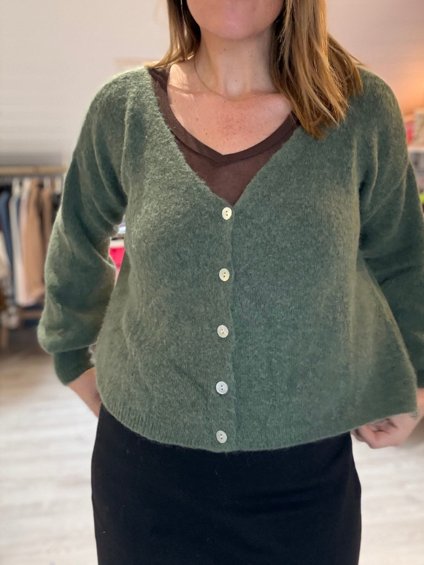 Gilet en alpaga super fine - Col V