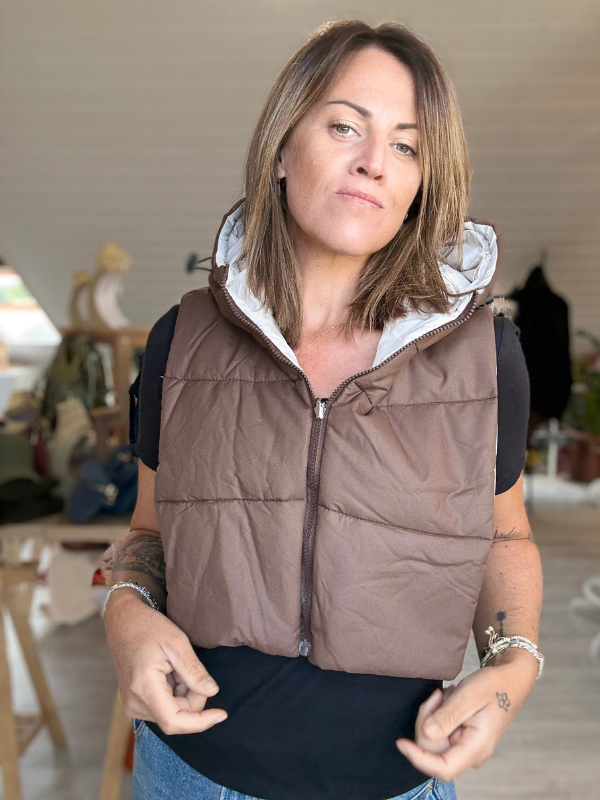Capuche doudoune reversible