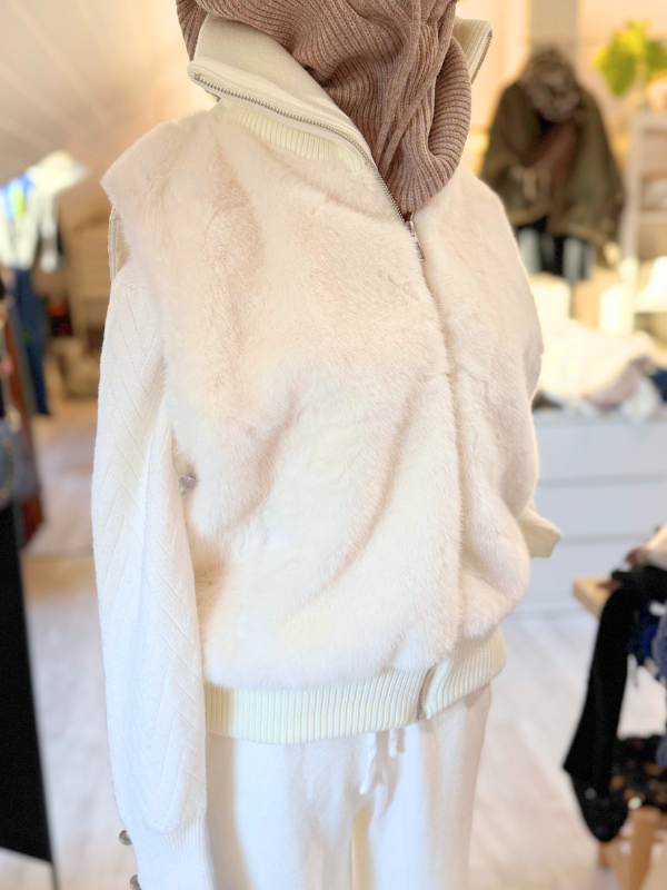 Gilet fausse fourrure col montant