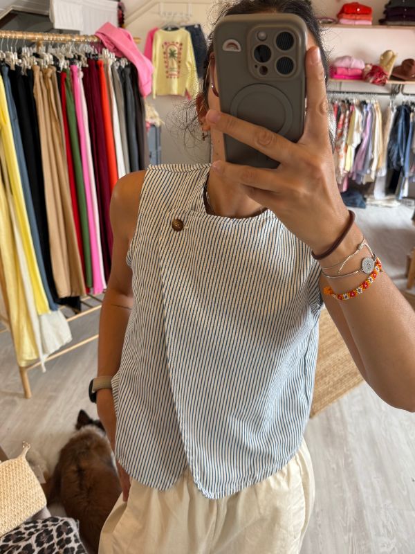 Gilet sans manches croisé