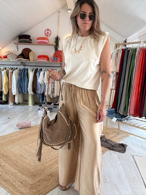 Pantalon fluide - viscose et soie