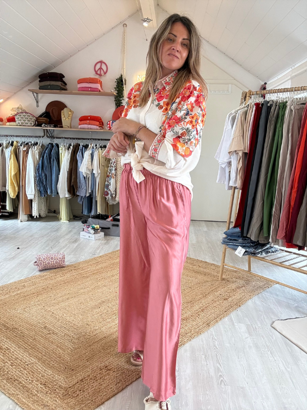 Pantalon fluide - viscose et soie