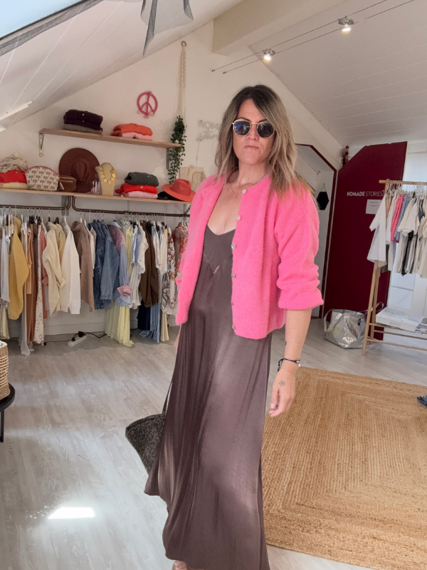 Robe longue en satin de viscose