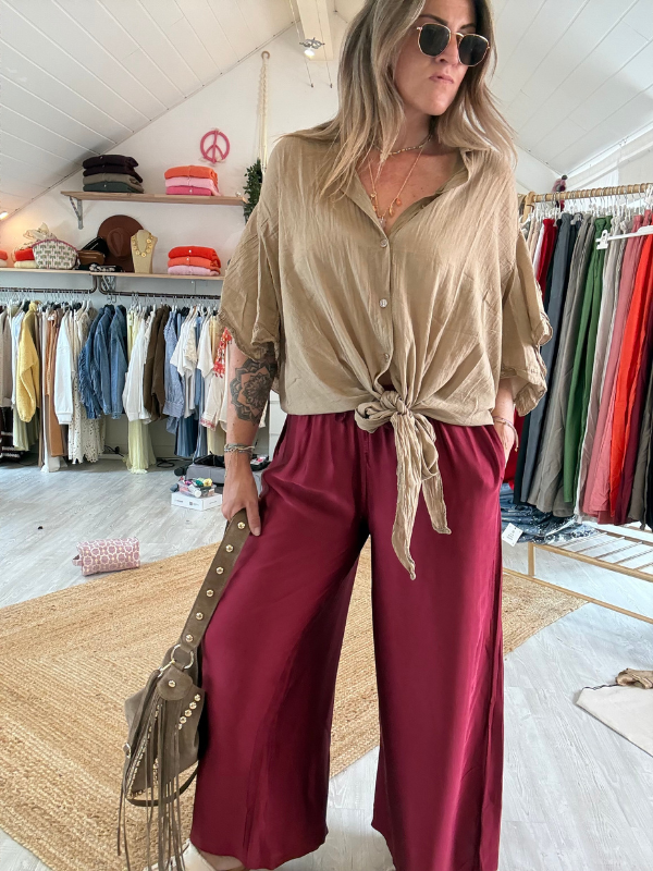 Pantalon fluide - viscose et soie
