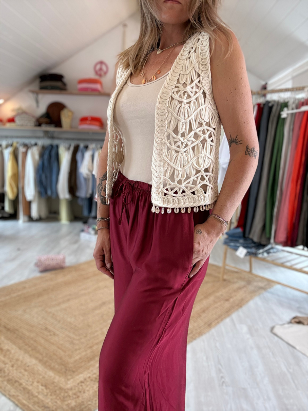 Pantalon fluide - viscose et soie