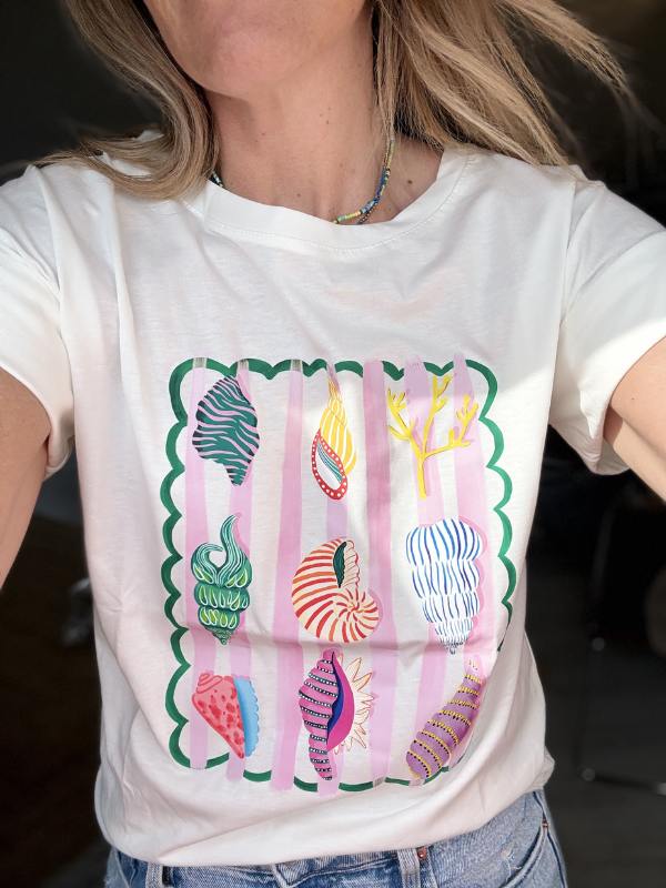 T-shirt blanc Coquillages