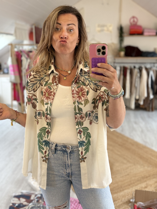 Chemise imprimé fleurs TU - Andalouse
