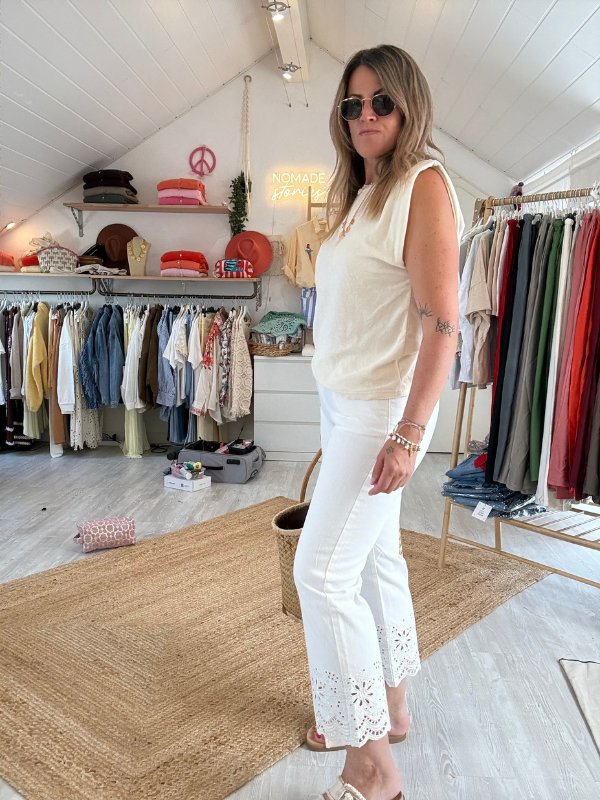 Jeans blanc Wide Léger