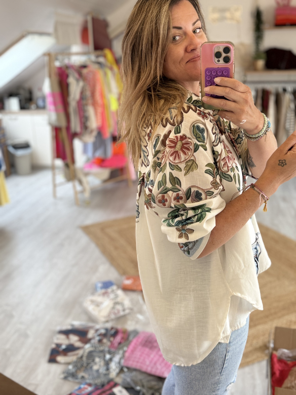 Chemise imprimé fleurs TU - Andalouse