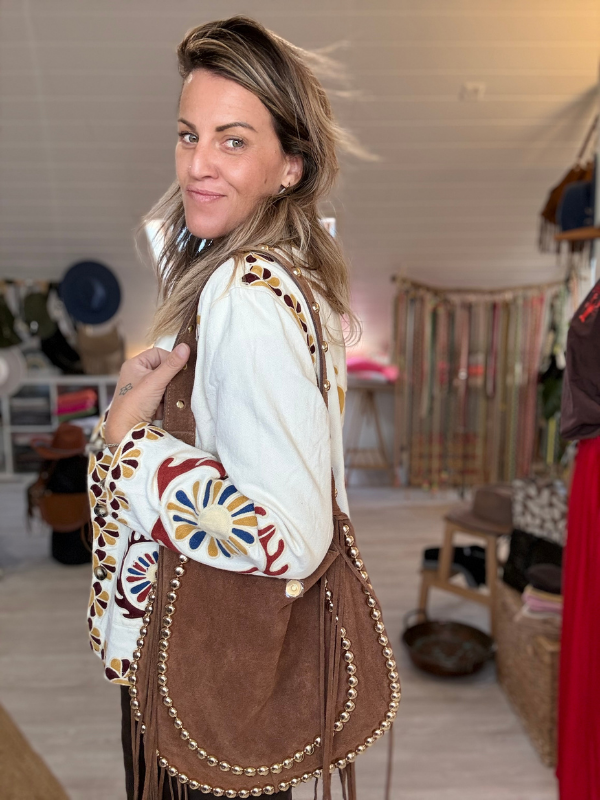 Sac à franges et clous dorés – Esprit bohème