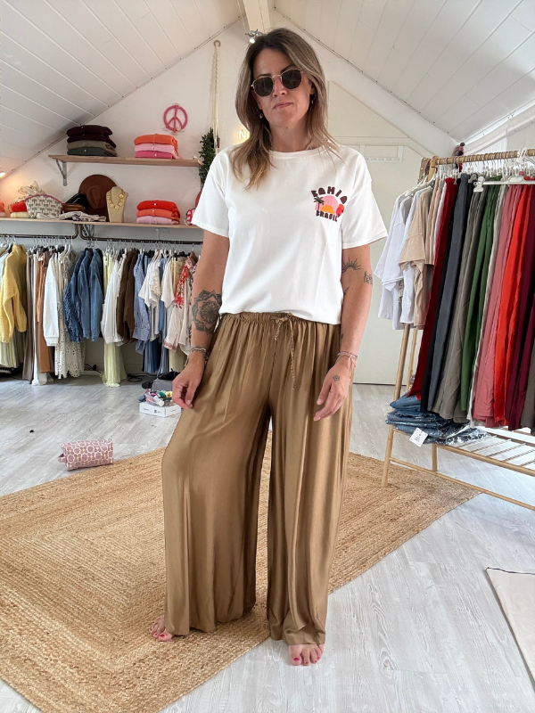 Pantalon fluide - viscose et soie