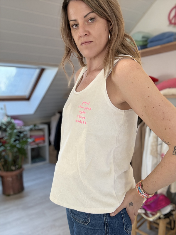 Top Diana Eponge Ecru - Collection CAPSULE
