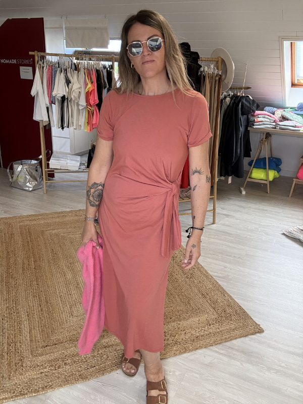 Robe longue &noeud de côté