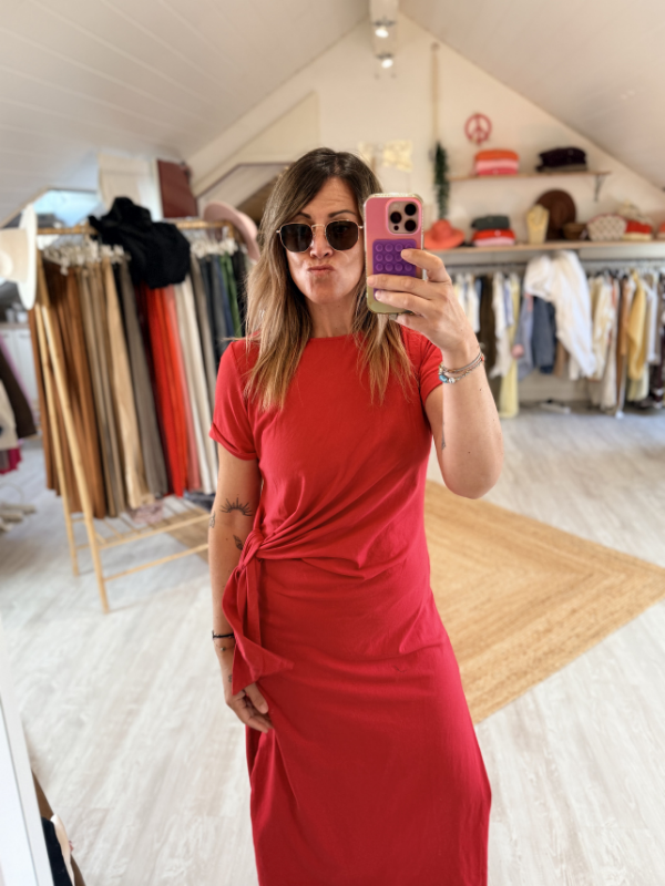 Robe longue &noeud de côté