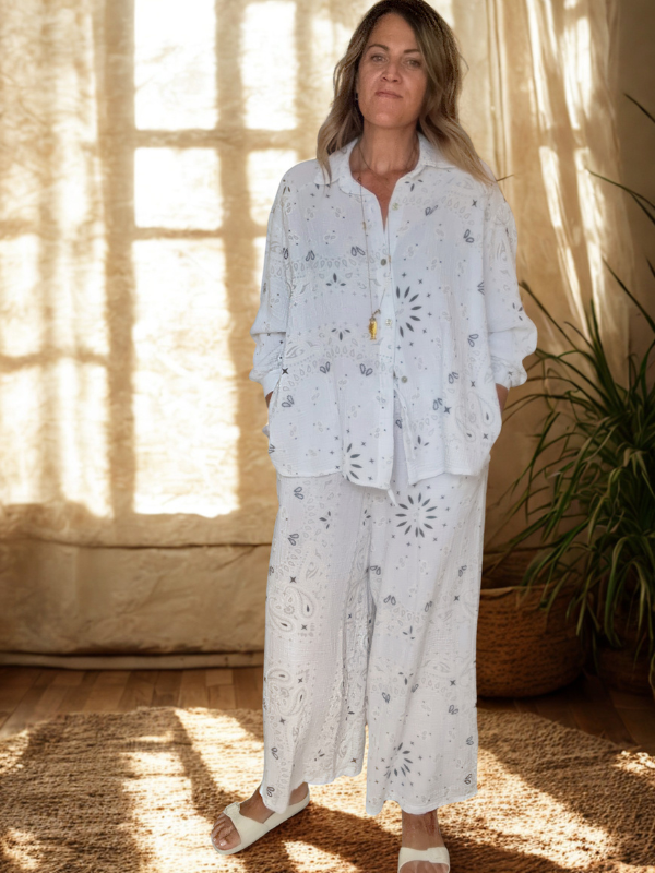 Ensemble en gaz de coton - BANDANA