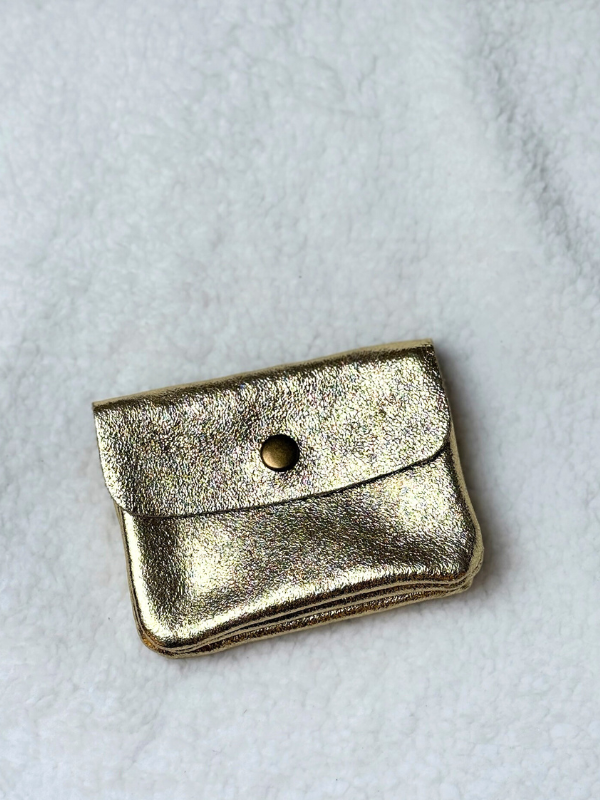 Porte-monnaie en cuir métalisé