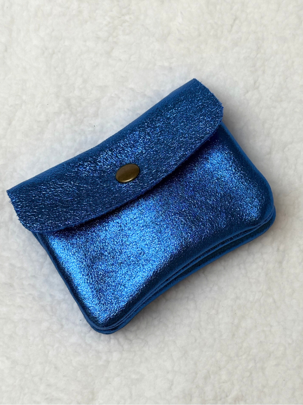 Porte-monnaie en cuir métalisé