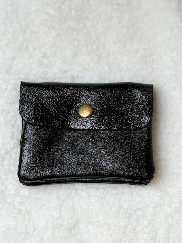 Porte-monnaie en cuir métalisé