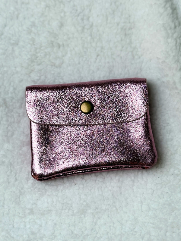Porte-monnaie en cuir métalisé