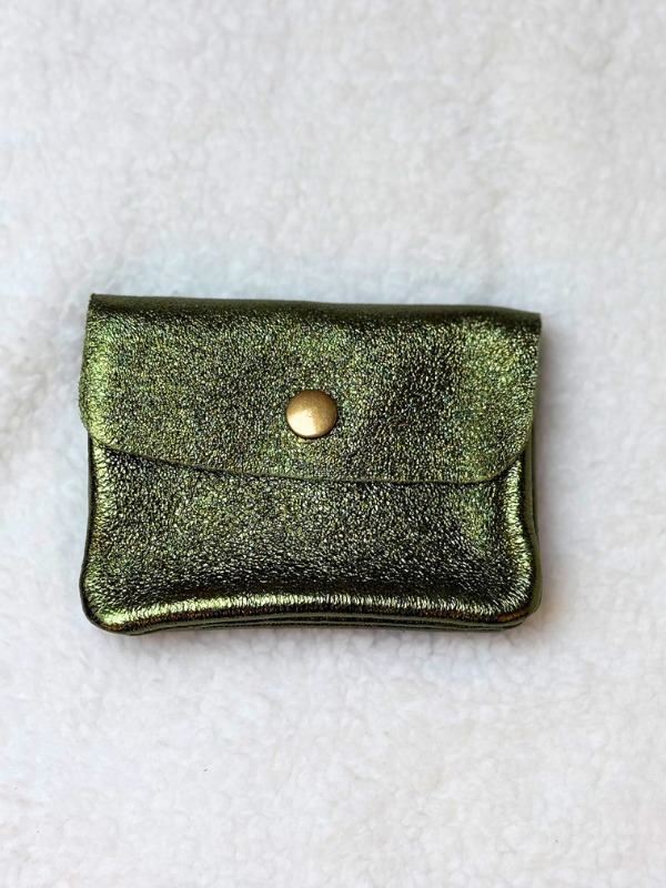 Porte-monnaie en cuir métalisé