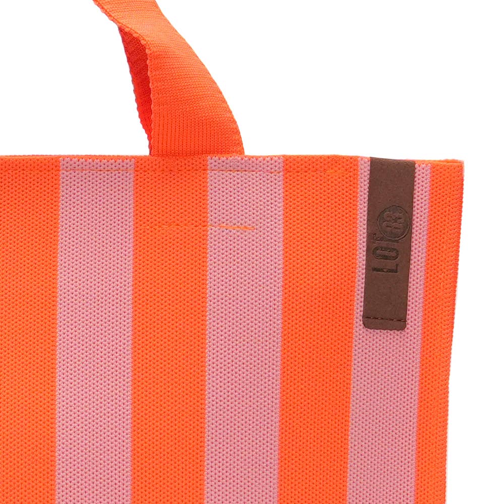 Sac Cabas Rayé Orange et Corail