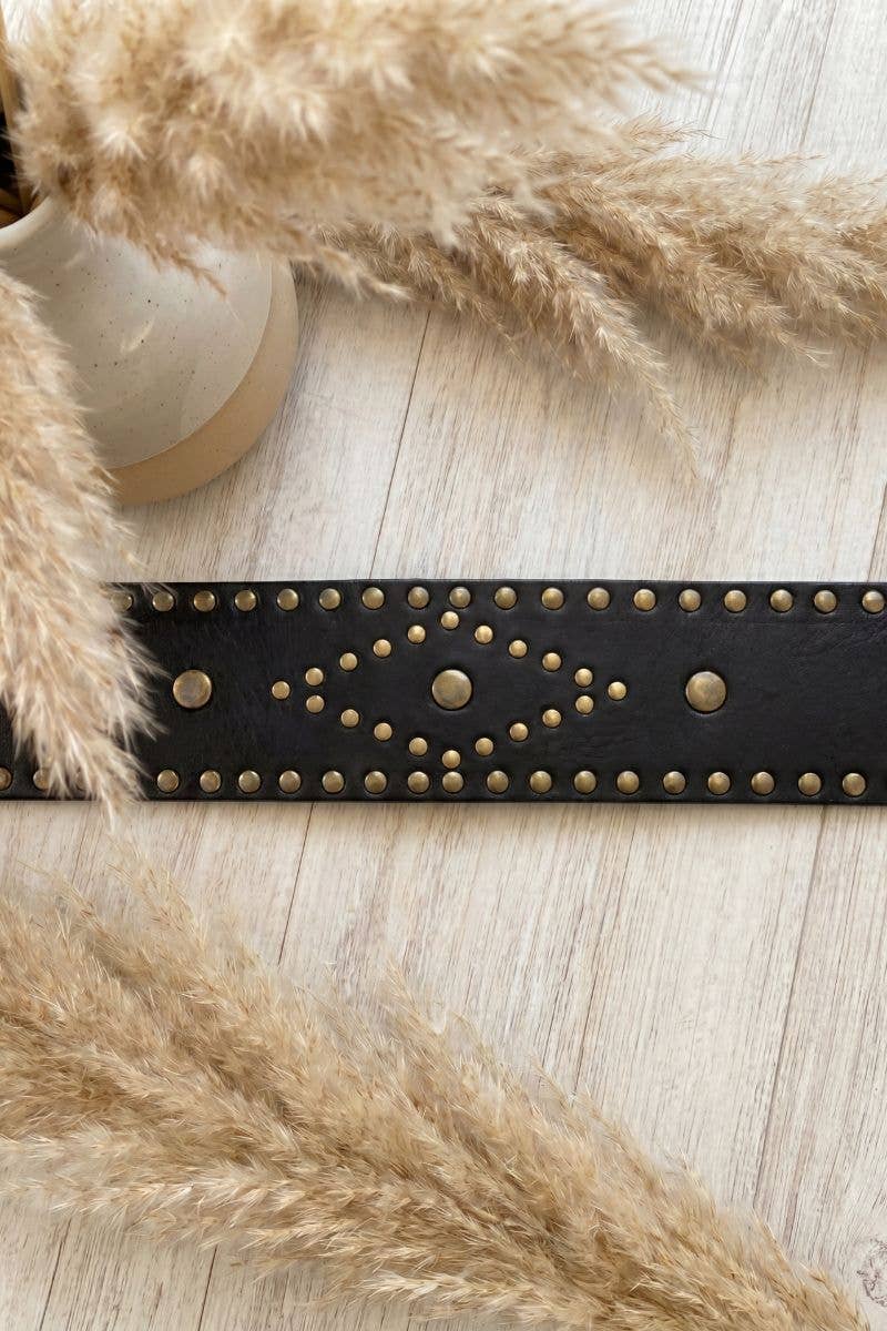 CEINTURE FAJÍN CUIR APOLO NOIR