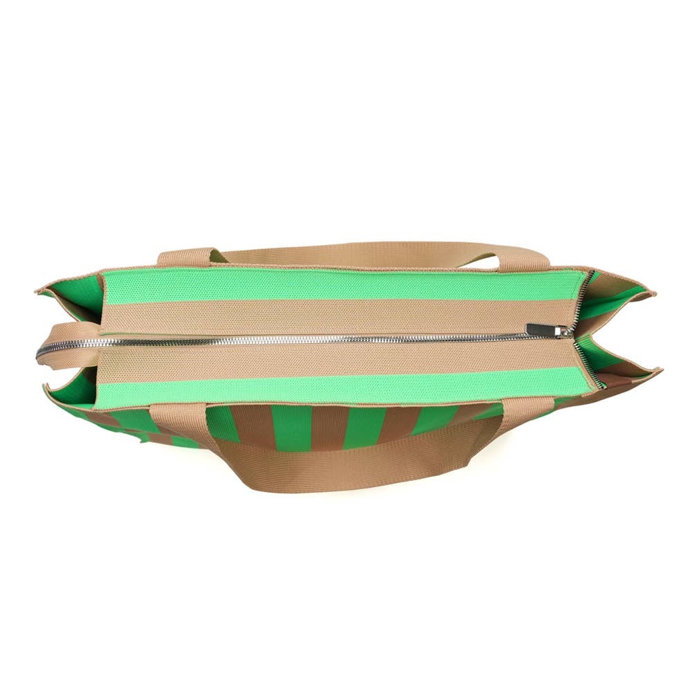 Cabas Vert Fluo et Beige