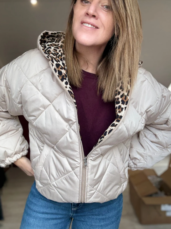 Veste réversible matelassé à capuche