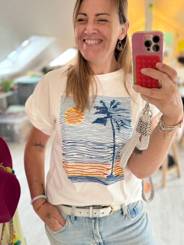 T-shirt blanc Les Vagues
