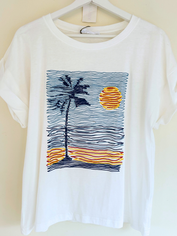 T-shirt blanc Les Vagues