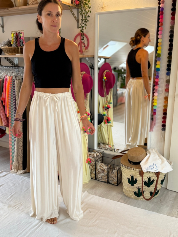 Pantalon fluide - viscose et soie