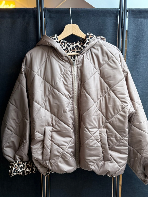 Veste réversible matelassé à capuche