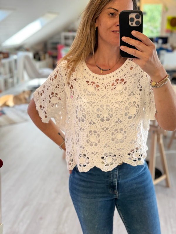 Blouse en crochet -  Blanc