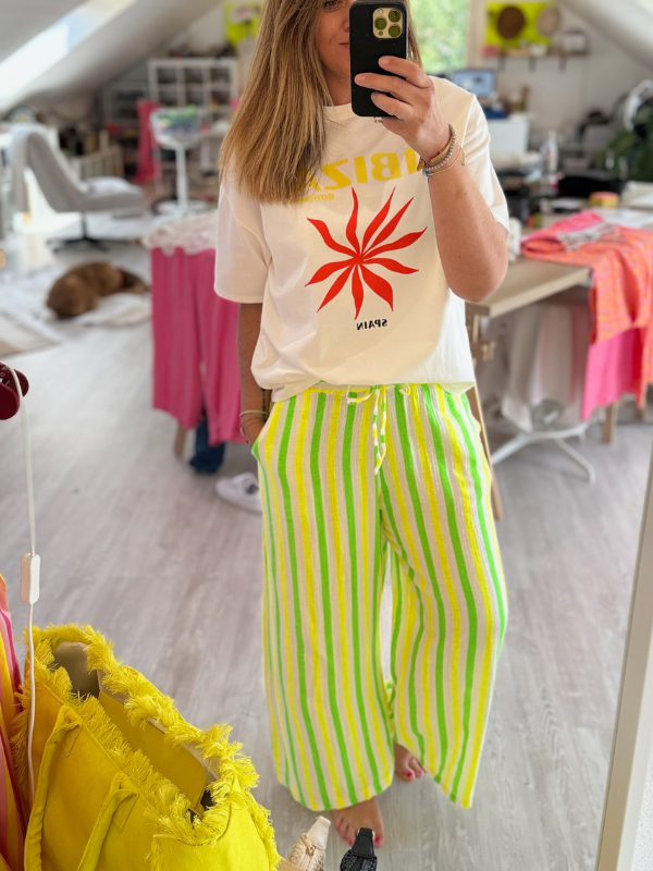 Pantalon rayé jaune - Gaz de Coton (
