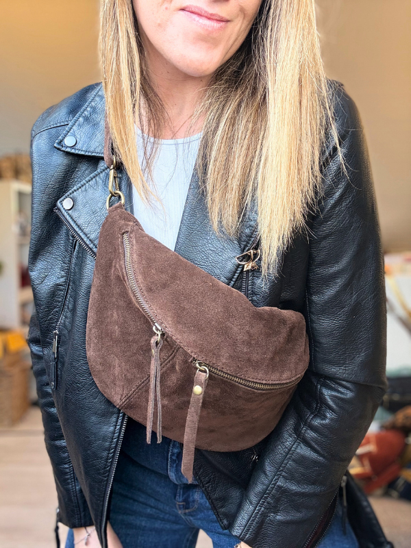 Banane en cuir taille XL