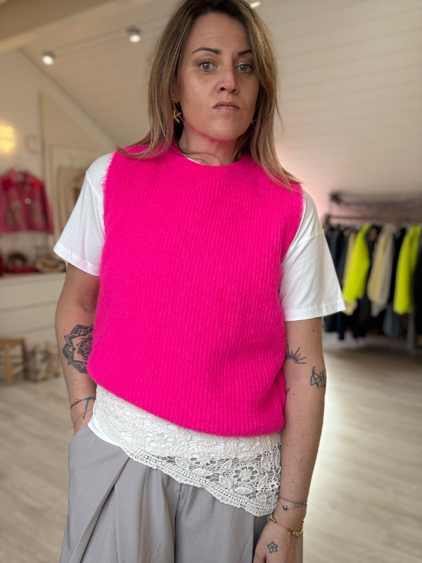 Pull sans manches en alpaga super fine