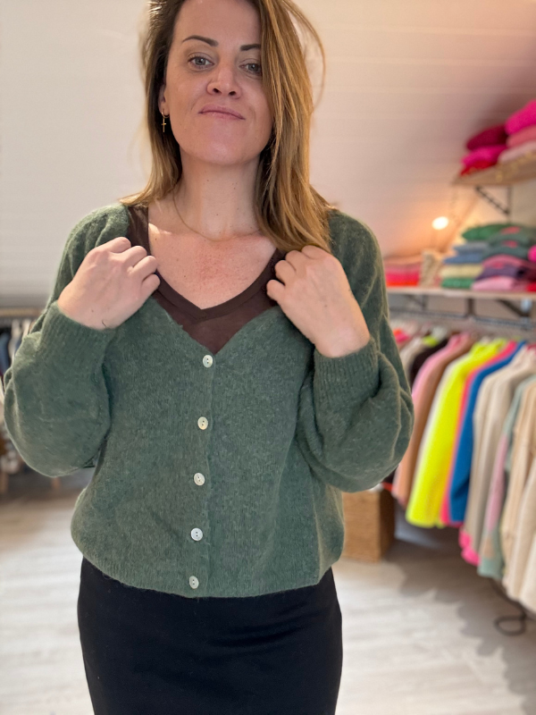 Gilet en alpaga super fine  - Col V