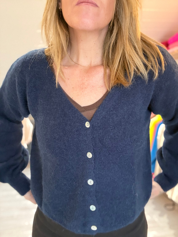 Gilet en alpaga super fine  - Col V