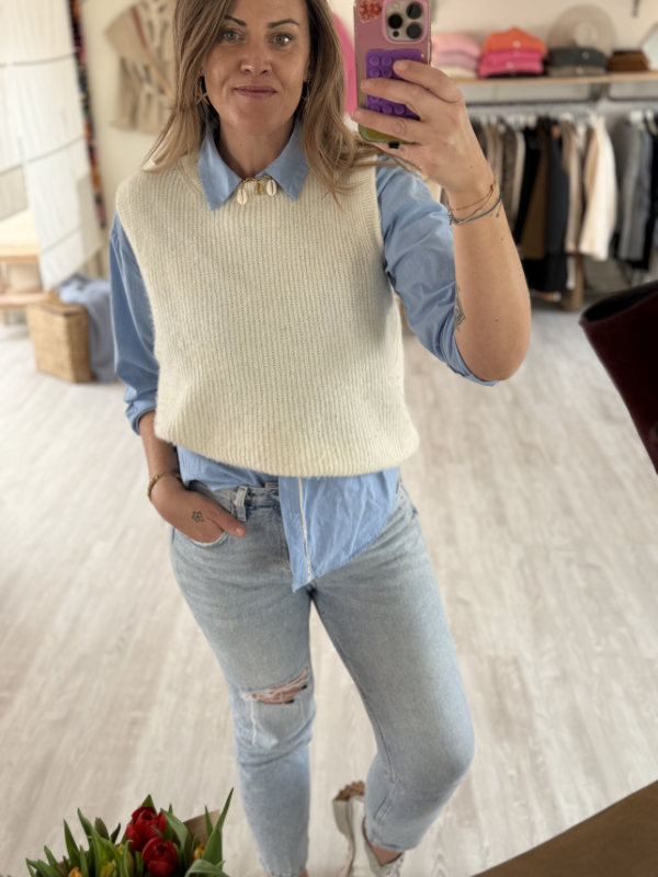 Pull sans manches en alpaga super fine