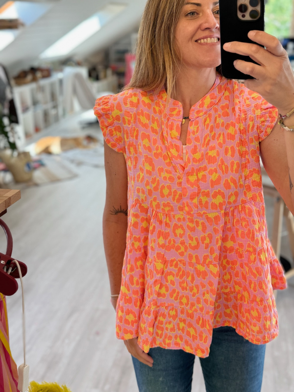 Blouse Léo orange fluo - Gaz de Coton