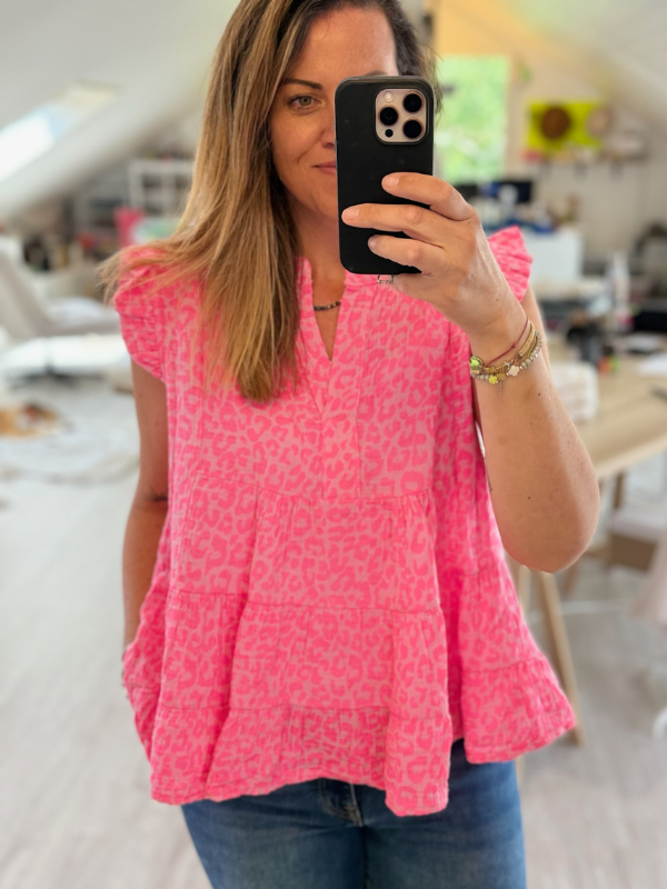 Blouse rose léo - Gaz de Coton