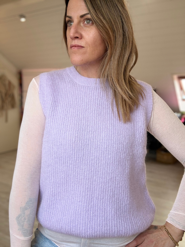 Pull sans manches en alpaga super fine