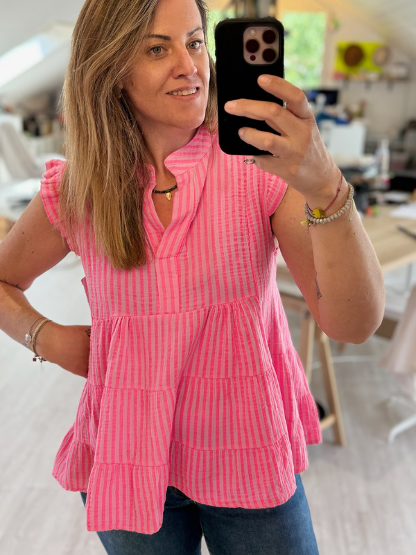 Blouse rayé rose - Gaz de Coton