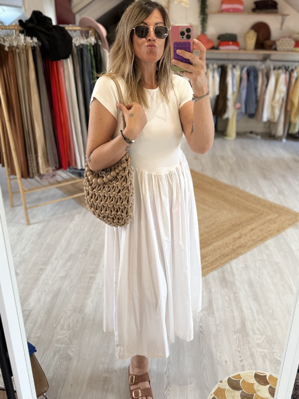 Robe longue blanche - T-shirt
